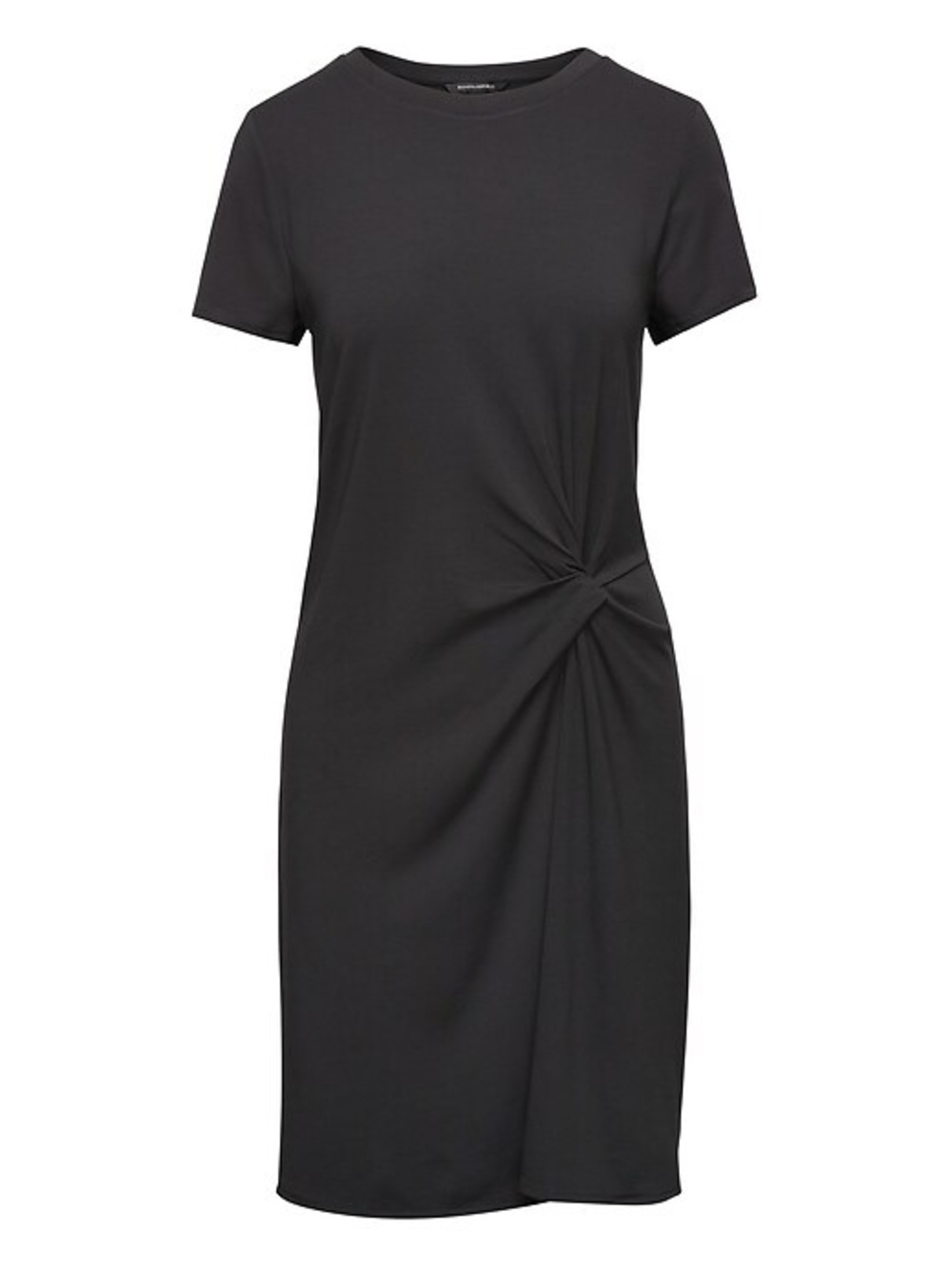 Black Midi Dress with Twist Detail